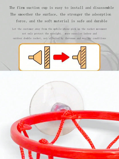 Small Basketball Set Coordinated Wrist Solid Rubber Elastic Ball Children's Exercise Shooting Table Game Toy