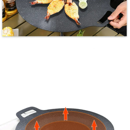 Roasting Round Pans Korean Aluminum Nonstick Grill Top Griddle Pan Bbq Fry Grill Outdoor Cast Iron Barbecue Griddles Grill Pans
