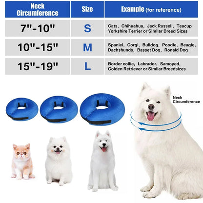 IEUUMLER Inflatable Recovery Dog Collar, Protective Donut Cone, Adjustable Soft Collar for Dog and Cat After Surgery Prevent from Biting & Scratching ( Size ,S/M/L) )