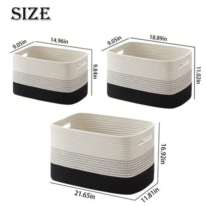 Storage Basket for Shelves, Closet Cube Storage Bins Baskets for Clothes Blanket Towels, Baby Nursery, Toy Baskets Box, Woven Rope Basket