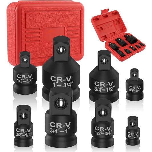 4/6/8/10 Impact Socket Wrench Adapter Set Professional 1/4 3/8 1/2 3/4 Inch Square Drive Adaptor Reducer Spanner Tool ﻿with Case