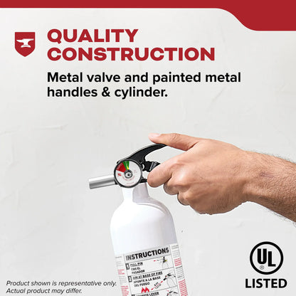 Commercial-Grade Fire Extinguisher for Office, Parking Garages, Single Use 5BC,All-metal construction,Fast and powerful