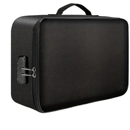 Fireproof Document Box, Hard Case File Box with Fireproof Zipper＆Lock, Heat Insulated Fire and Water Resistant File Organizer Storage Safe for Important Documents Laptop Cash