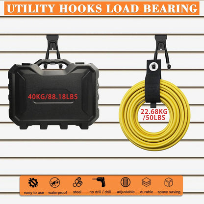 18 Pcs Garage Hooks Heavy Duty - Garage Storage and Organization Ladder Hooks with Non Slip PVC Coating for Hanging Bike，Ladder，Garden Tools，Hose