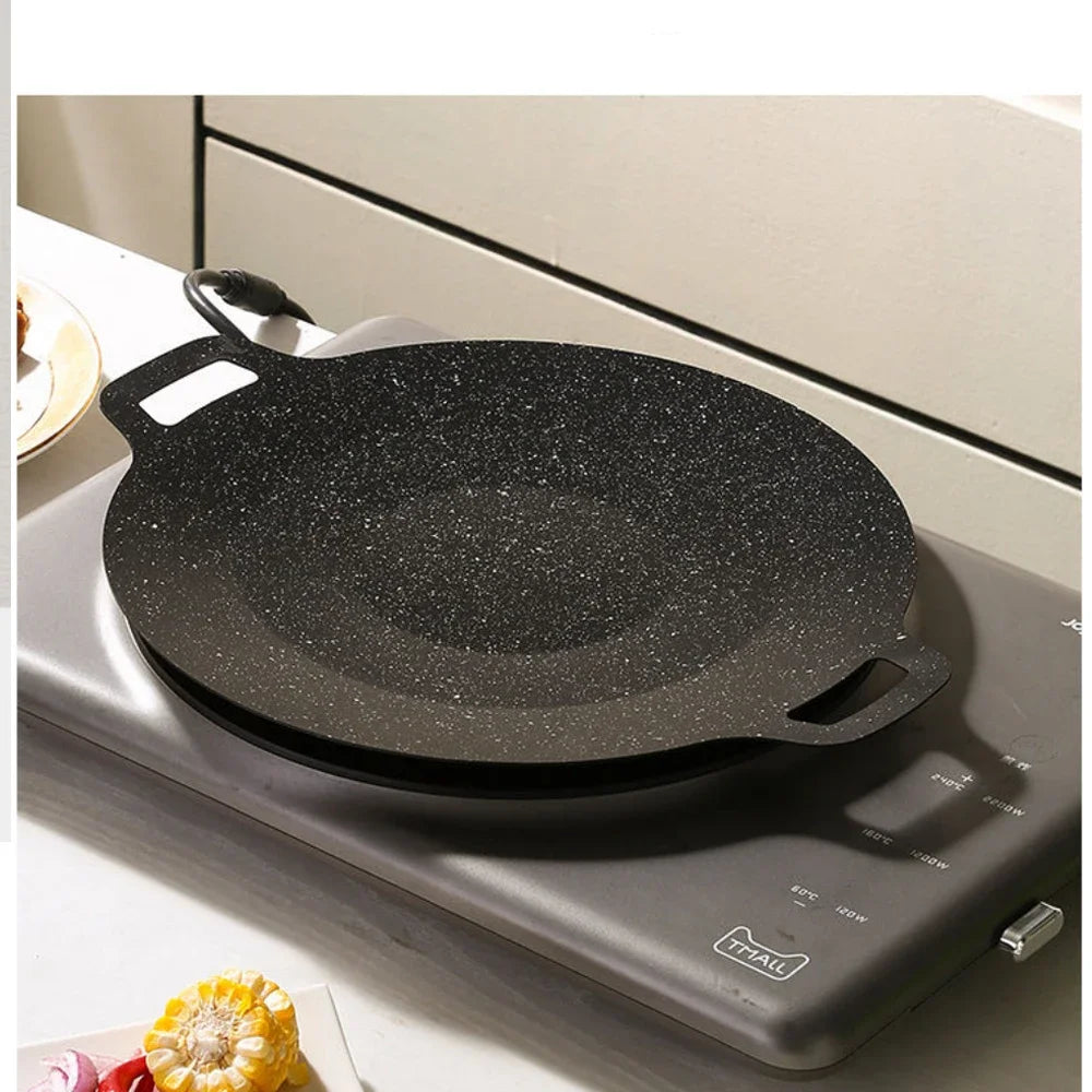 Roasting Round Pans Korean Aluminum Nonstick Grill Top Griddle Pan Bbq Fry Grill Outdoor Cast Iron Barbecue Griddles Grill Pans