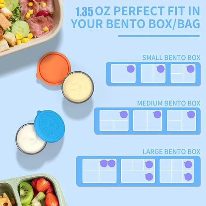 12pc 304 Stainless Steel Food Containers with Leakproof Lids - Dishwasher Safe Salad Dressing Cups for Meal Prep, Bento & Picnic