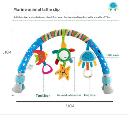 Infant Baby Stroller Arch Toy Play Bar Fun Newborns Sensory Activity Adjustable for Bouncers and Car Safe Seat Bed Hanging Toys