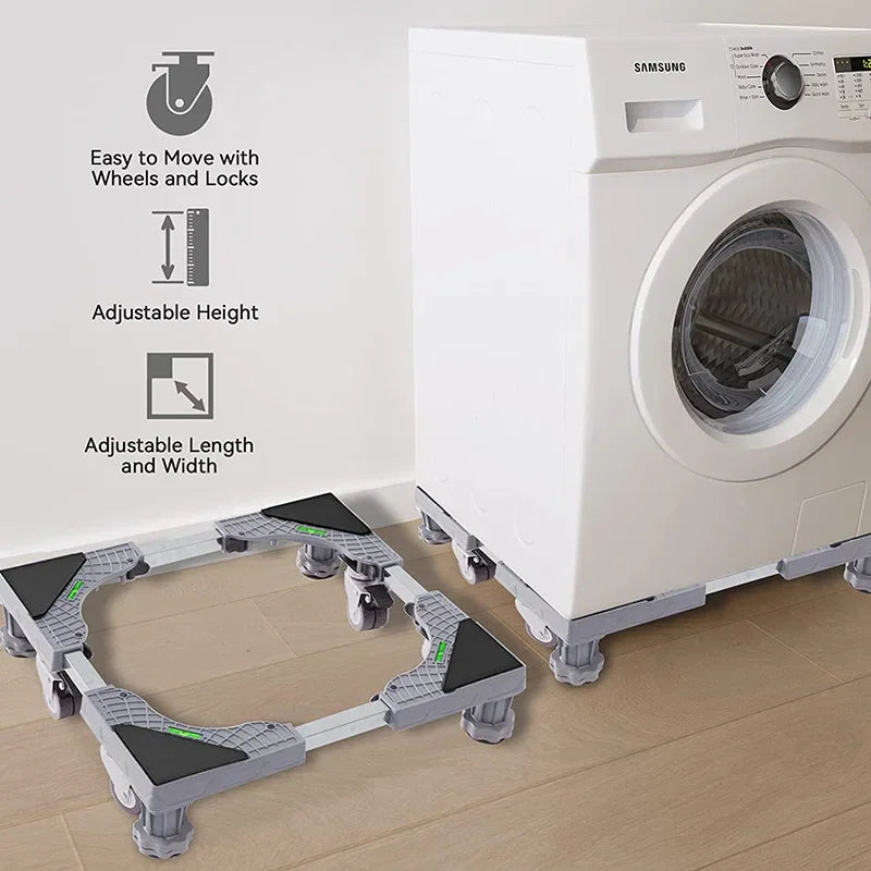 Mini Fridge Stand Adjustable Refrigerator Stand with 4 Strong Feet Universal Stand Base Washing Machine Stand Washer and Dryer Pedestals Multi-Functional Base for Appliance