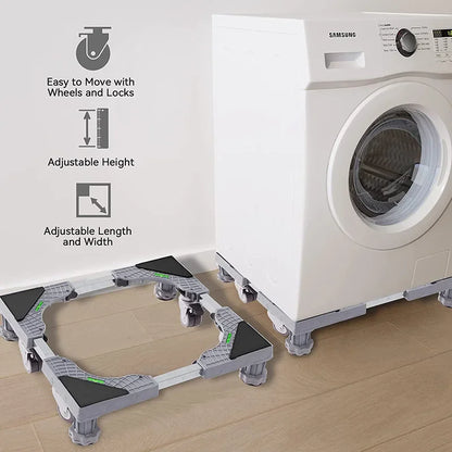 Mini Fridge Stand Adjustable Refrigerator Stand with 4 Strong Feet Universal Stand Base Washing Machine Stand Washer and Dryer Pedestals Multi-Functional Base for Appliance