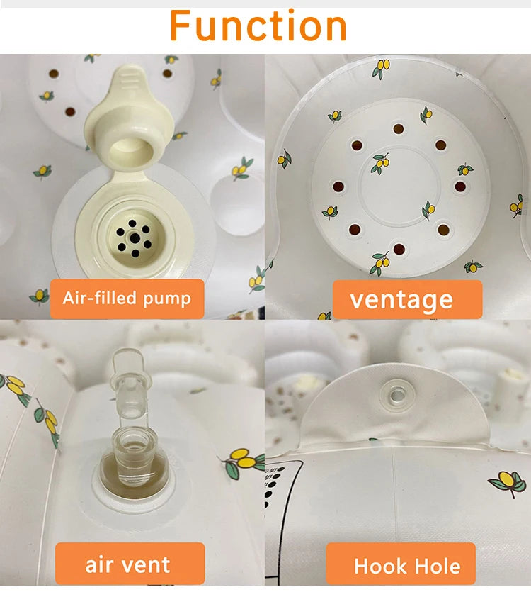 Upgraded Inflatable Baby Seat with Safety Guardrails, Thicker Sit Me Up Floor Seat for Baby Chair Sit Me Up, Blow Up Baby Chair Built in Air Pump for Babies 3-36 mth