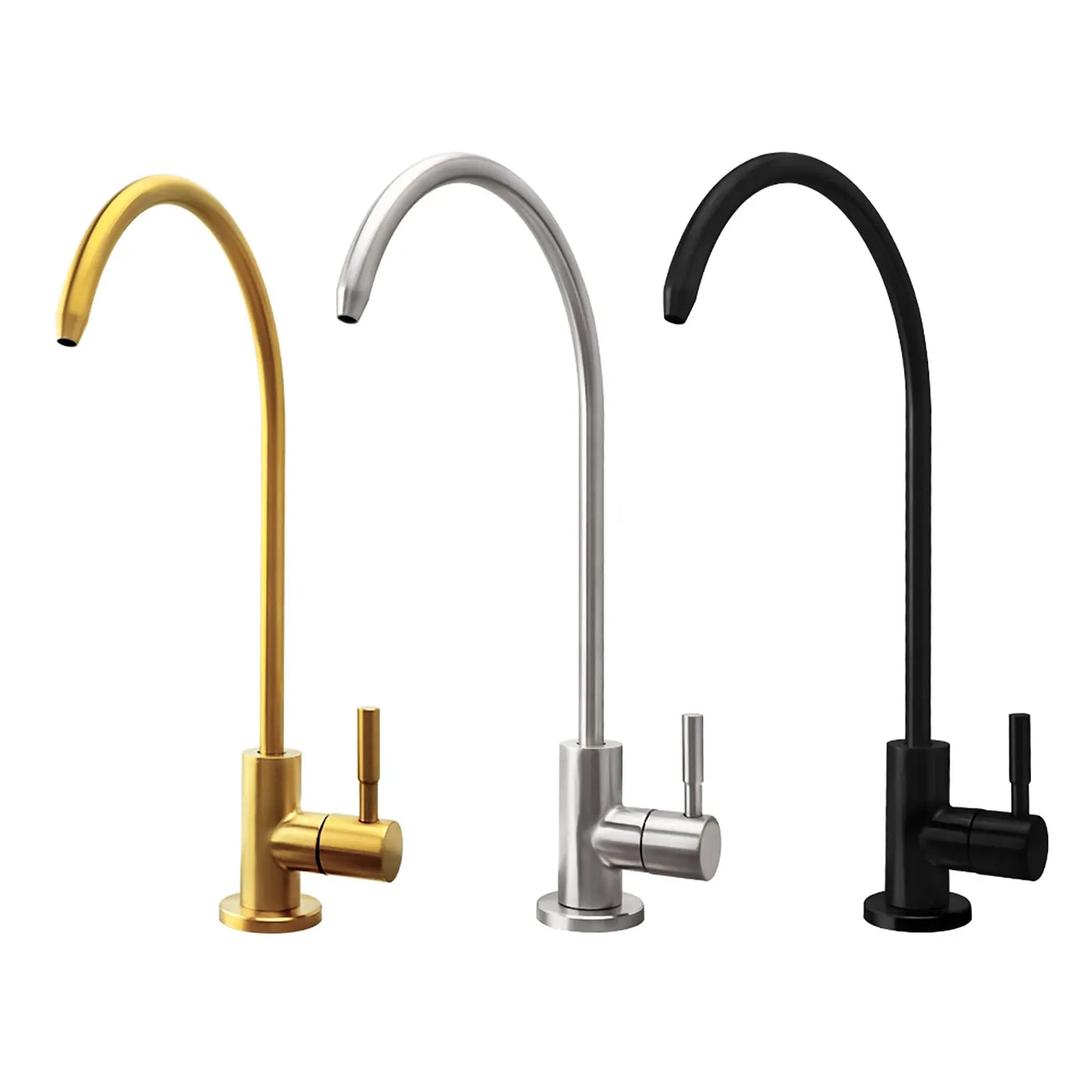 Water Filter Faucet Drinking Water Beverage Faucet 1/4"Kitchen Faucet Water Purifier Tap Drinking Tap Single Cold Water Sink Faucet Stainless Steel Filter Clean Water Faucet