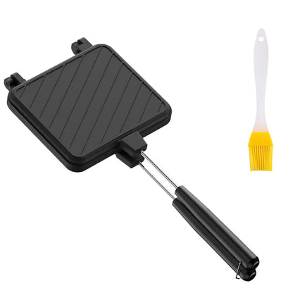 High Temperature Resistant Double Sided Sandwich Baking Pan Multifunctional for Breakfast Pancakes and Omelets Camping BBQ Tools