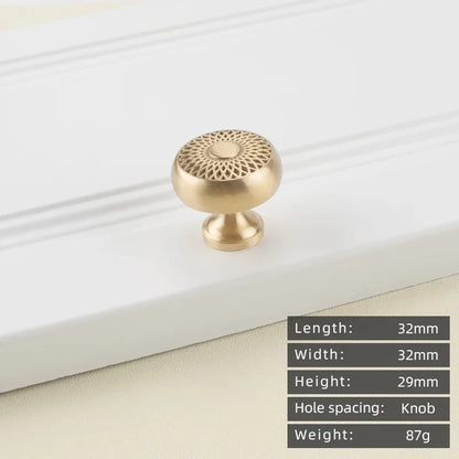 Cabinet Handles Brushed Brass Kitchen Knobs European style minimalist solid brass cabinet DIY pull handle classical luxury drawer gold knob cabinet door long handle