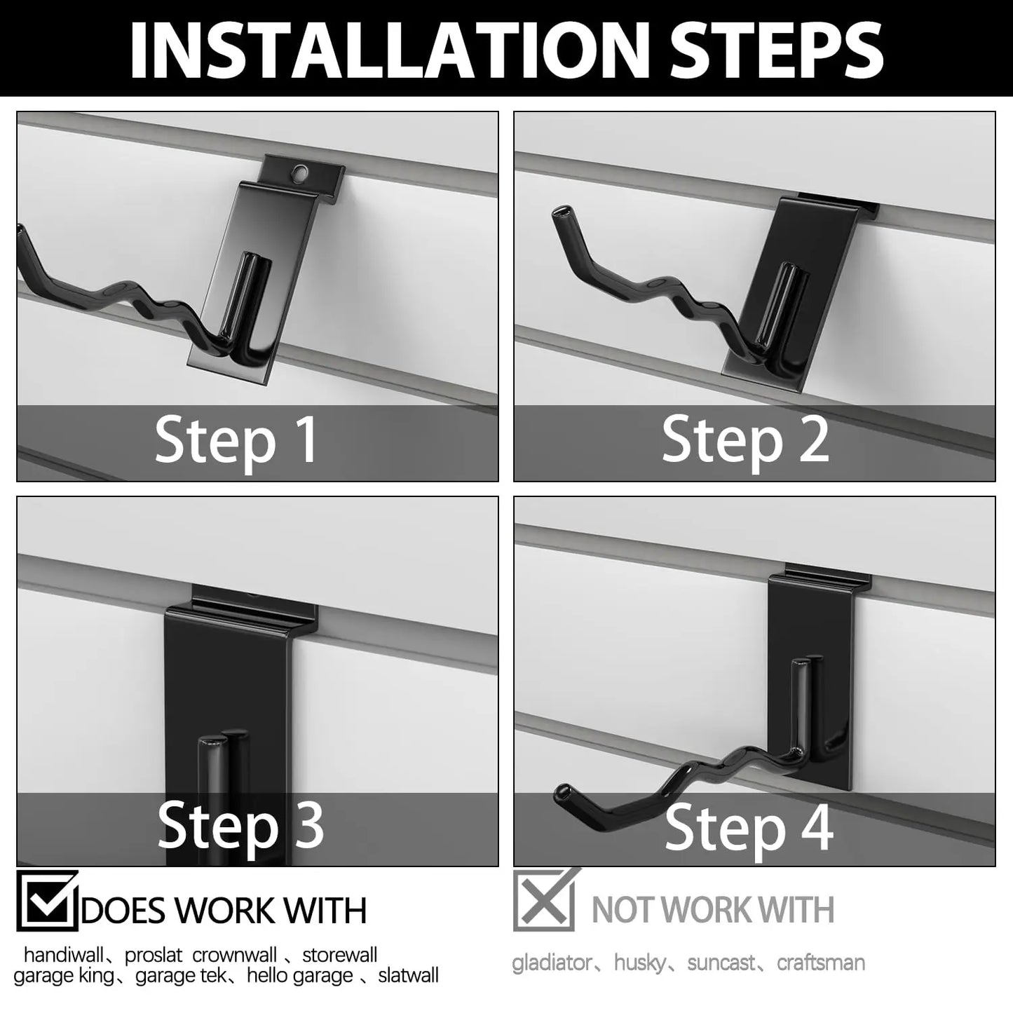 18 Pcs Garage Hooks Heavy Duty - Garage Storage and Organization Ladder Hooks with Non Slip PVC Coating for Hanging Bike，Ladder，Garden Tools，Hose