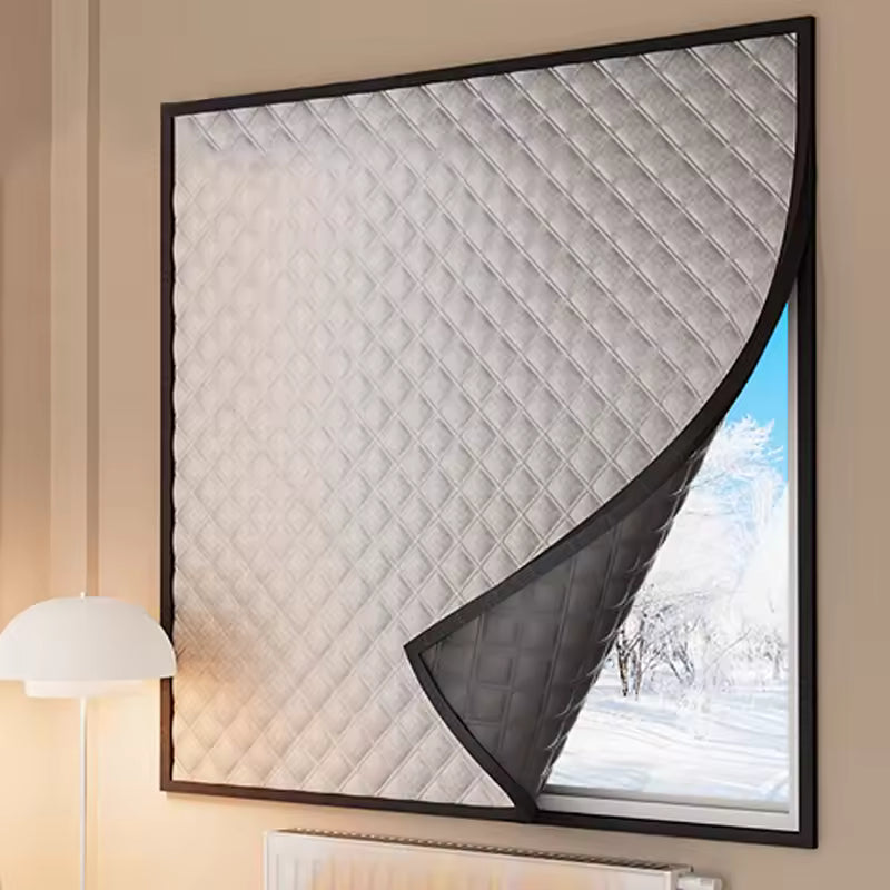 Thermal Insulated Door Curtain, High Quality Cloth Thicken Cotton Filled, Single Piece Door Insulation Blanket Cover for Cold in Winter, Grey