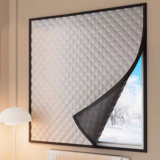 Thermal Insulated Door Curtain, High Quality Cloth Thicken Cotton Filled, Single Piece Door Insulation Blanket Cover for Cold in Winter, Grey