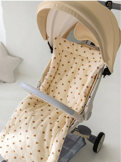 Cartoon Bear Baby Stroller Seat Cushion Cotton Soft Newborn Car Seat Pad Infant Pushchair Mattress Mat Kid Pram Accessories