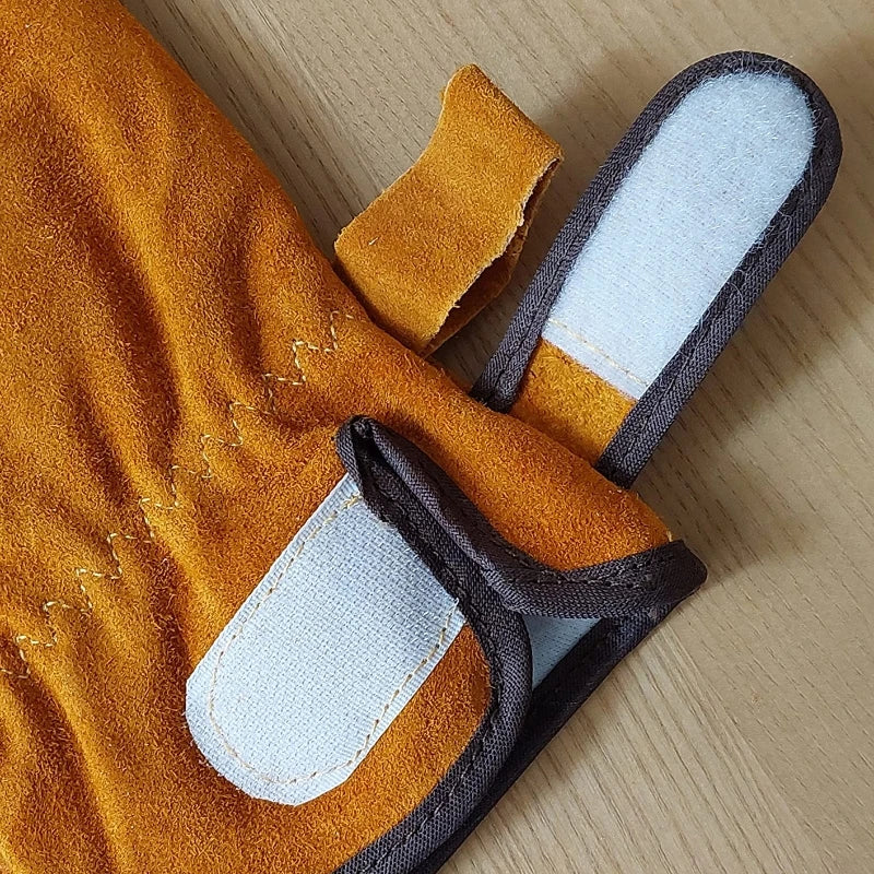 Heat Resistant Cowhide Welding Gloves Leather Reinforced Safety Work Gloves for Men Women Fireplace Stove BBQ Gear Driver Gloves