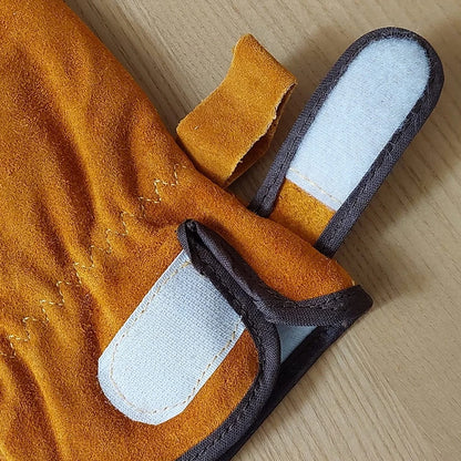 Heat Resistant Cowhide Welding Gloves Leather Reinforced Safety Work Gloves for Men Women Fireplace Stove BBQ Gear Driver Gloves