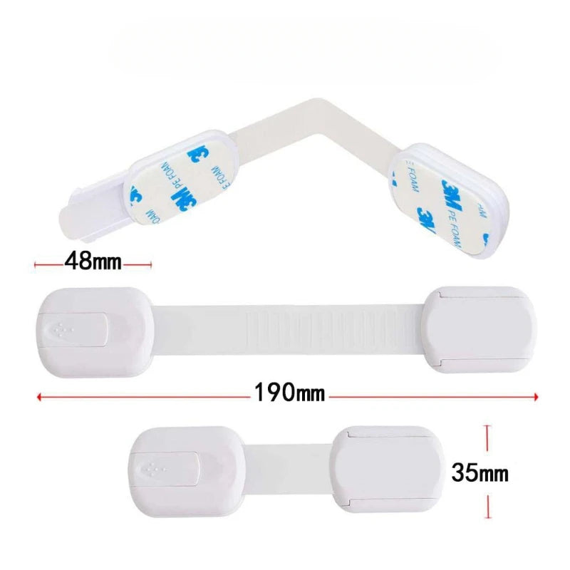 Baby Safety Lock Drawer Child Safety Cabinet Locks Adhesive Cabinet Drawer Door Latches Baby Safe Straps
