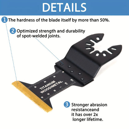 Multitool Blades Oscillating Tool Blade, Universal Titanium Oscillating Saw Blades for Metal Nails, Wood and Plastic, Multi Tool Blades Kits Fit Dewalt Milwaukee Ryobi Rockwell Fein