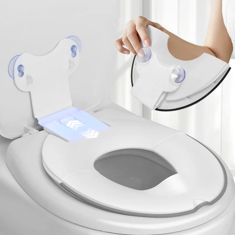 Foldable Toddler Toilet Seat, Portable Toilet Training Seats with Urine Barrier, Universal Family Toilet Seat with Suction Cups