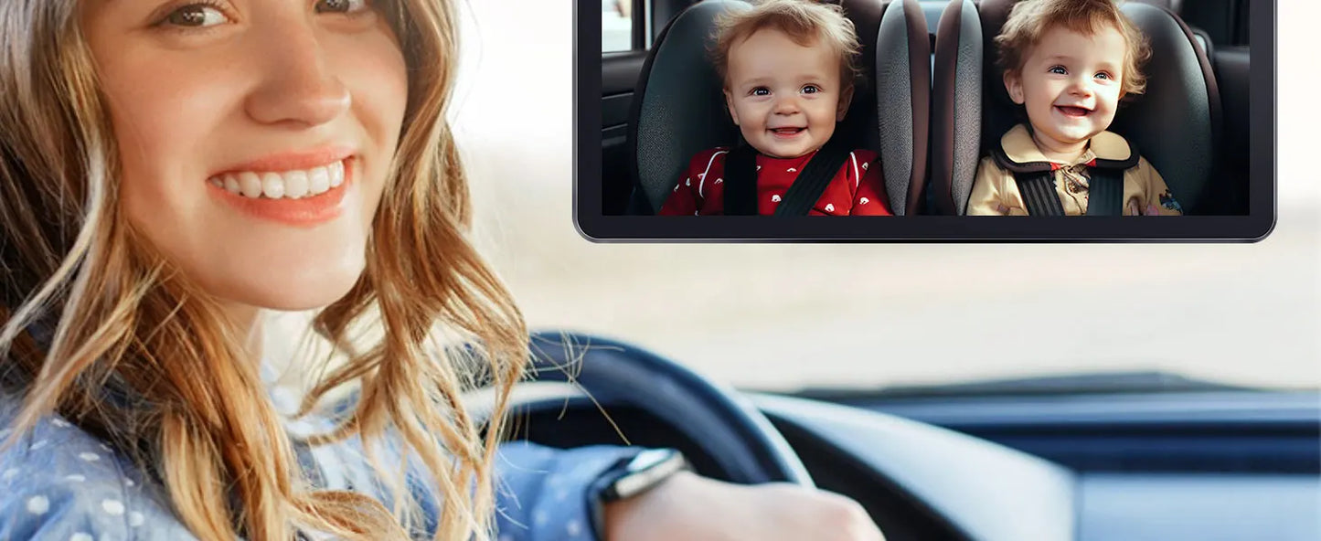 Car Baby Mirror Dual Channel Back Seat Baby Car Camera 1080P with Rear View Car Monitor 6.8'' IPS Screen Kids Pet Night Vision - Only Camera