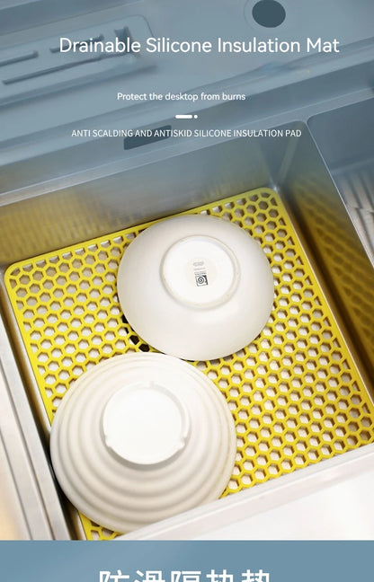 Silicone Sink Protector, Heat Resistant Non-slip Dishwasher Suitable, Large Mat for Bottom of Farmhouse Kitchen Stainless Steel Sink