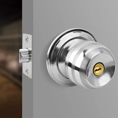 Door Knobs,Privacy Door Knob with Lock, Interior Doorknobs Silver, Keyless Door Locks Set for Bedrooms Bathrooms, Reversible for Left/Right Door Handle