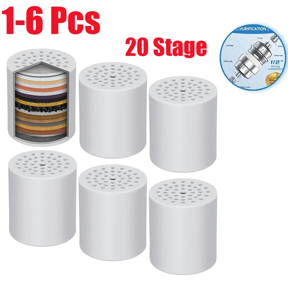 Shower Filter Replacement Cartridge for Hard Water, Universally Compatible with Any Similar Design, Shower Water Softener with High Output