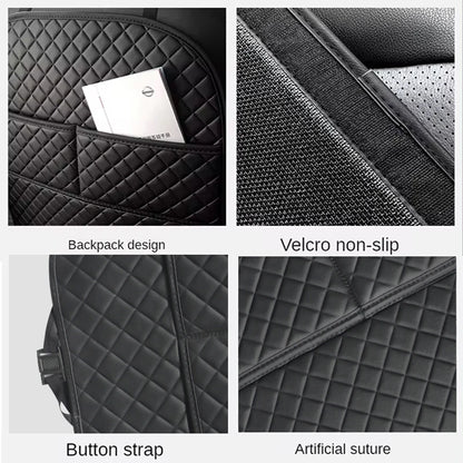 Universal Car Anti Kicks Pad With Organizer Pocket Leather Seat Back PU Leather Protector Cover Waterproof Child Kick Mats