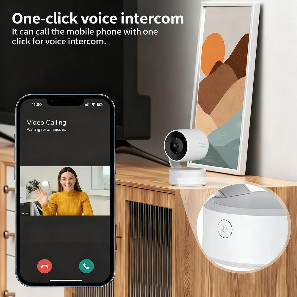 WIFI Tuya Camera Indoor 5MP Baby Monitor Two Way Talk 4X Zoom PTZ 360°  Surveillance Cameras Support Alexa Google Smart Life