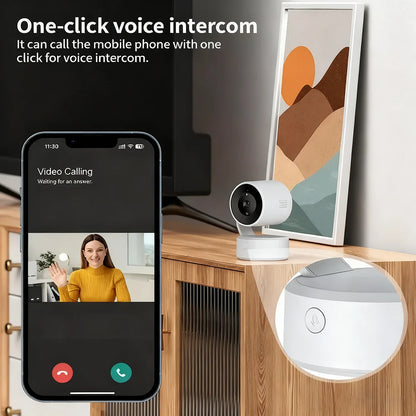 WIFI Tuya Camera Indoor 5MP Baby Monitor Two Way Talk 4X Zoom PTZ 360°  Surveillance Cameras Support Alexa Google Smart Life
