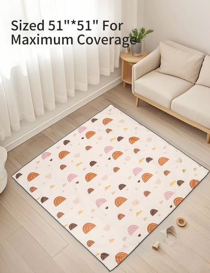 Baby Play Mat, Thicken Foam Cushioned & Waterproof Playpen Mat for Infants and Toddlers, Stylish and Just Wipe-Clean Playmat for Baby Play on Floor