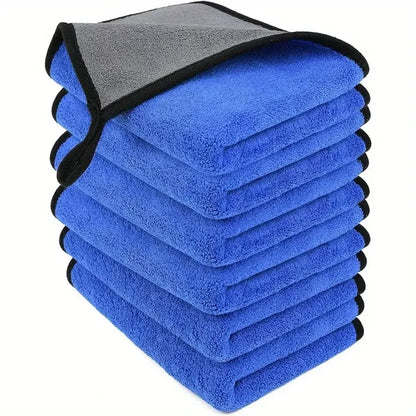 1-5pcs Microfiber Car Washing Towel Soft Quick Drying Windows Mirrors Wiping Rags Home Double Layer Cleaning Cloths 400GSM