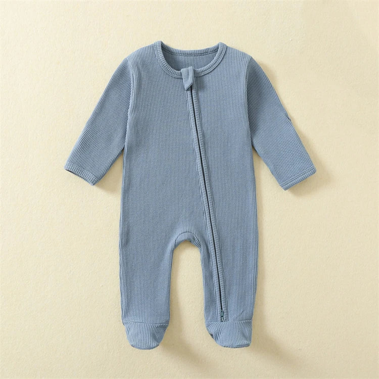 Baby Organic Cotton Pajamas Preemie Newborn One Piece Outfit Long Sleeve Footed Sleepwear