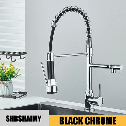 Kitchen Faucet with Pull Down Sprayer, Commercial Single Handle Stainless Steel Kitchen Faucets with Deck Plate
