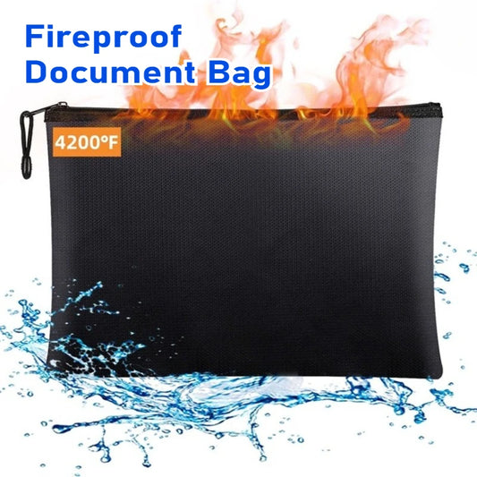 XL/L/M/S Fireproof Waterproof Document Bag Fire Safe Storage Pouch with Zipper Cash File Envelope Holder for H