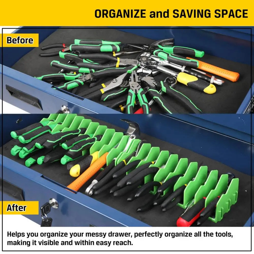 10PCS Modular Wrench Organizer Wrench Holder - Wrench Tool Organizers for Tool Drawer Storage, Wrench Storage Set with Metric & SAE Label, Wrench Rack Tool Gift for Professional Mechanics Men