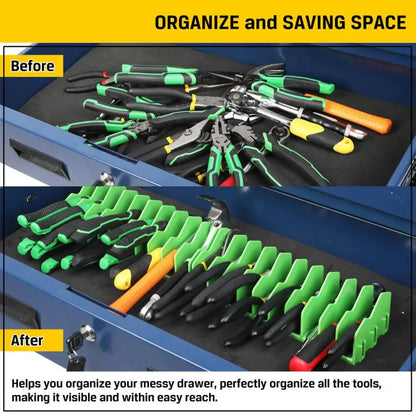 10PCS Modular Wrench Organizer Wrench Holder - Wrench Tool Organizers for Tool Drawer Storage, Wrench Storage Set with Metric & SAE Label, Wrench Rack Tool Gift for Professional Mechanics Men