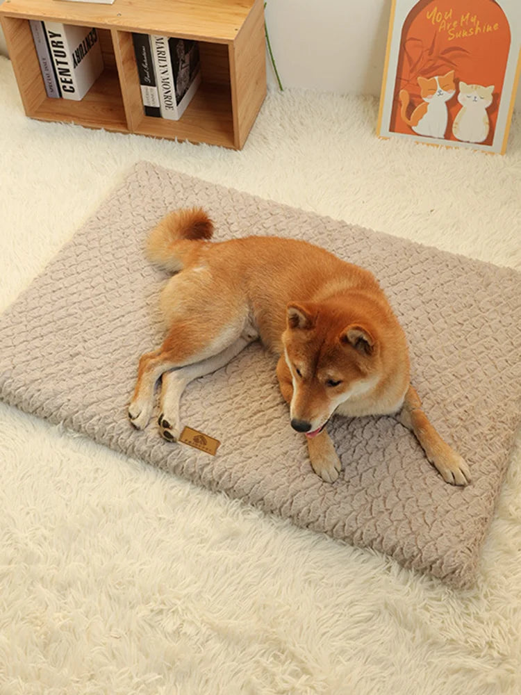 Washable Dog Bed for Crate 47x29 Inch, Reversible Kennel Pad for Extra Large Dogs Weight Up to 100 lbs, Plush and Comfy Pet Sleeping Mat, Charcoal