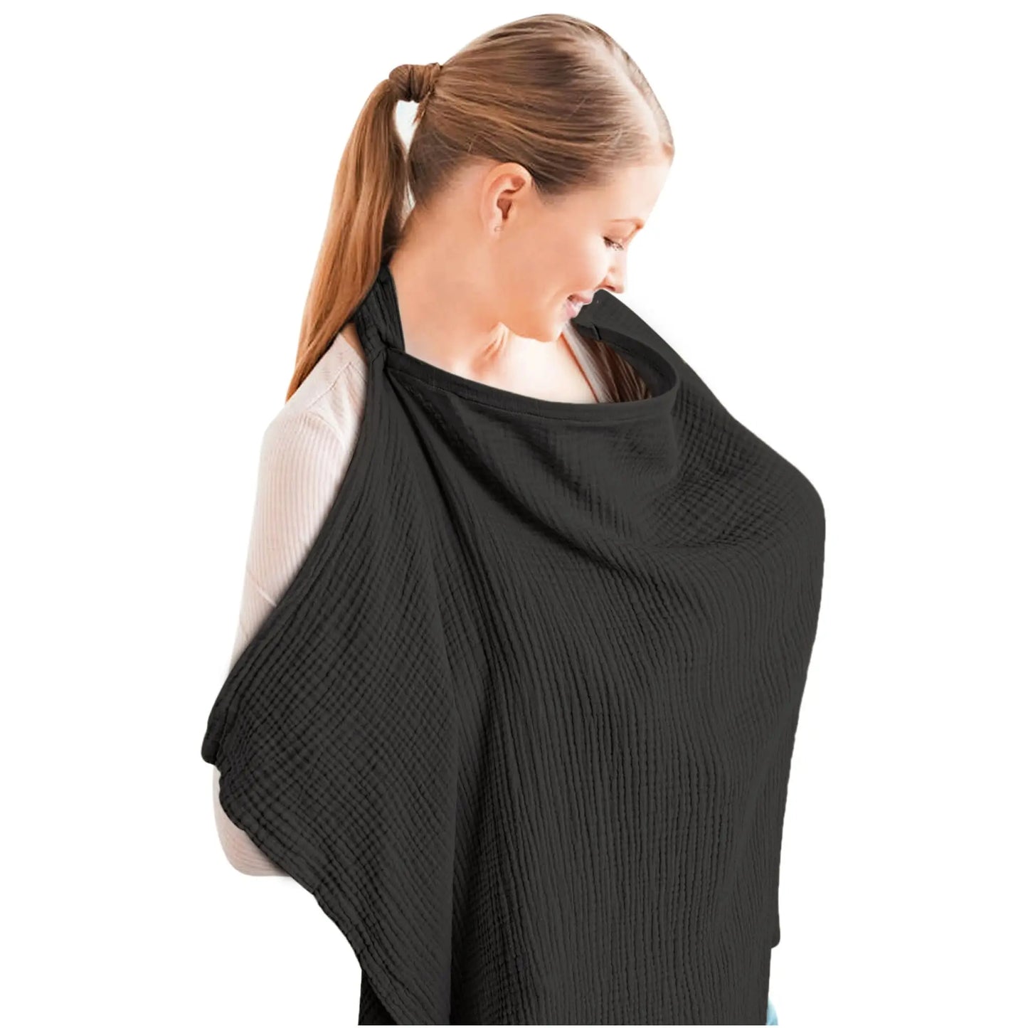 2025 Muslin Nursing Covers for Breastfeeding, Privacy Breast Feeding Cover with Arch Neckline for Mom and Baby Nursing Apron