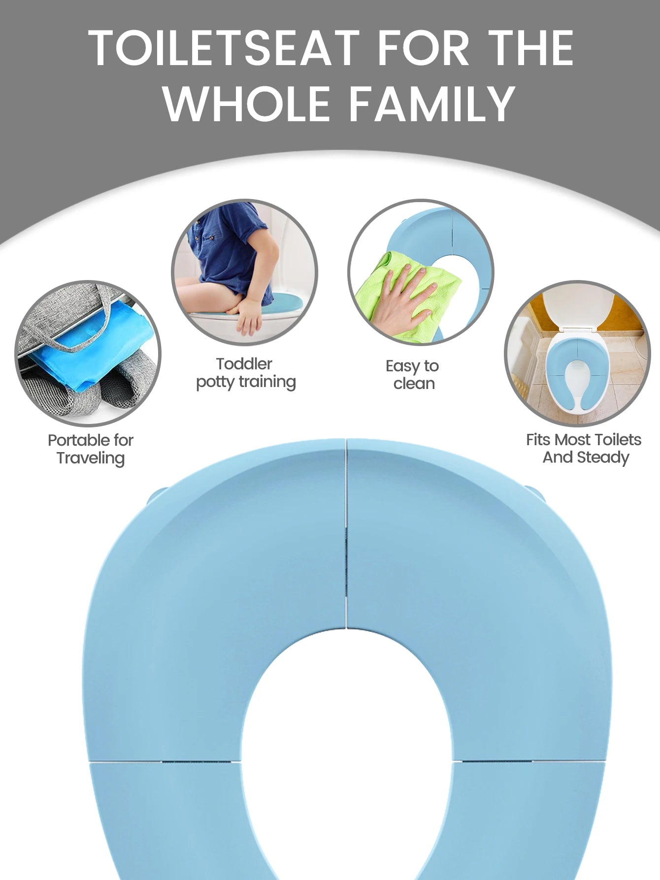 Portable Baby Travel Toilet Training Seat Folding Potty Seat Non-Slip Urine Assistant Cushion
