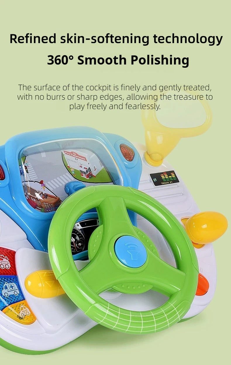 Child Simulation Music Simulated Driving Console Steering Wheel Toys Baby Driving Early Education Toys Intellectual Development