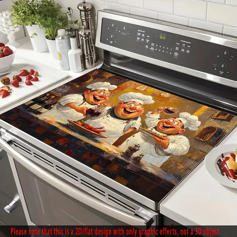 Heat-Resistant Glass Stove Top Cover with Anti-Slip Rubber Coating – Electric Stove Protector, Scratch-Resistant, Expands Counter Space, Stylish Kitchen Decor