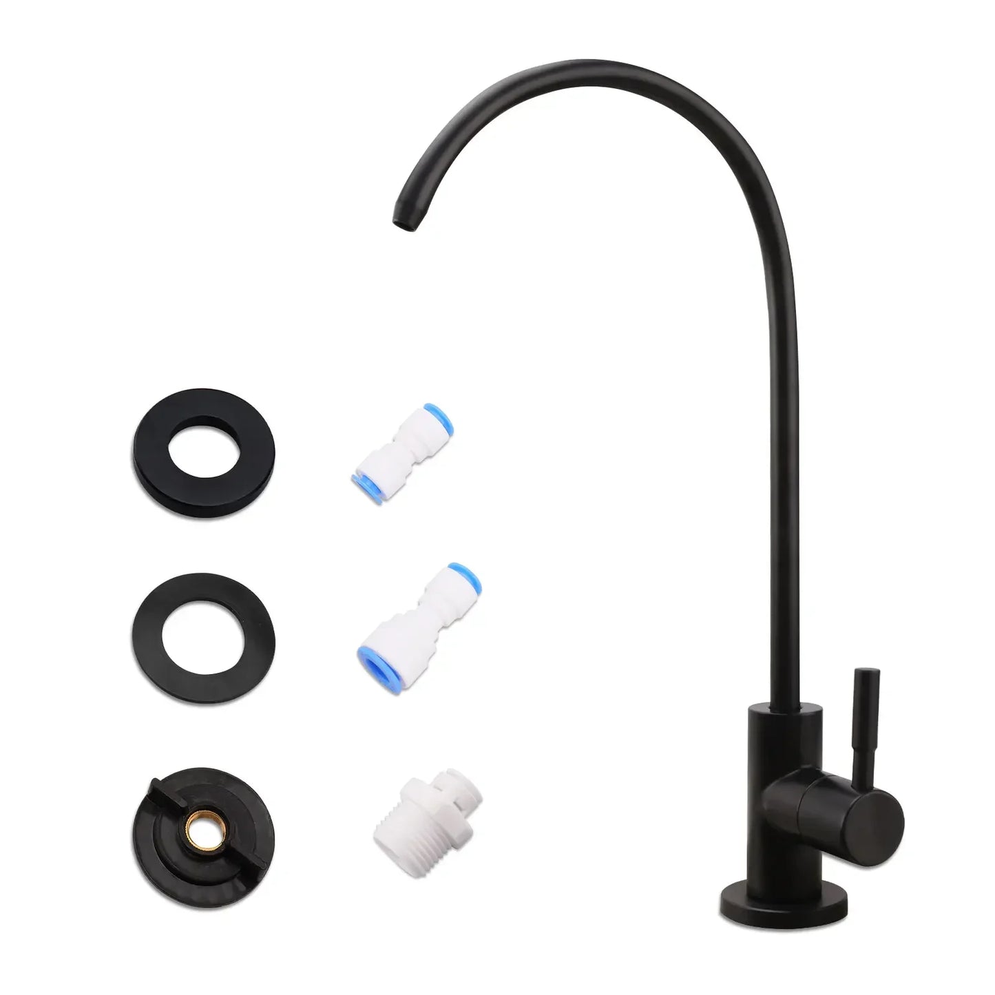 Water Filter Faucet Drinking Water Beverage Faucet 1/4"Kitchen Faucet Water Purifier Tap Drinking Tap Single Cold Water Sink Faucet Stainless Steel Filter Clean Water Faucet