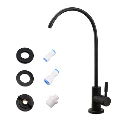 Water Filter Faucet Drinking Water Beverage Faucet 1/4"Kitchen Faucet Water Purifier Tap Drinking Tap Single Cold Water Sink Faucet Stainless Steel Filter Clean Water Faucet