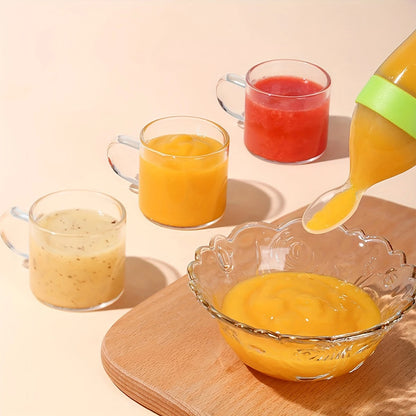 90ml/3oz Baby Silicone Spoon Feeder,Rice Paste Silicone Bottle,Squeeze Food Feeder for Infant-Perfect for Outside and Home