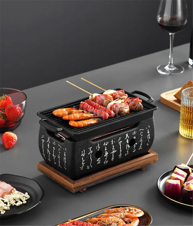 Portable Japanese Bbq Grill Korean Carbon Barbecue Grills Aluminium Alloy Indoor Outdoor Bbq Stove Barbecue Tools charcoal grill