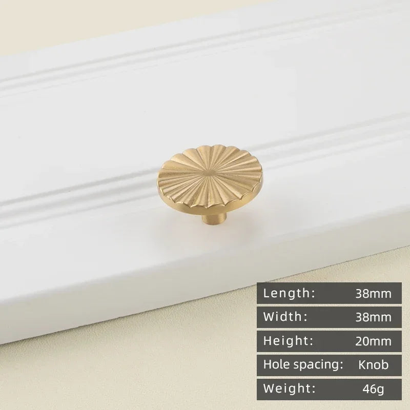 Cabinet Handles Brushed Brass Kitchen Knobs European style minimalist solid brass cabinet DIY pull handle classical luxury drawer gold knob cabinet door long handle